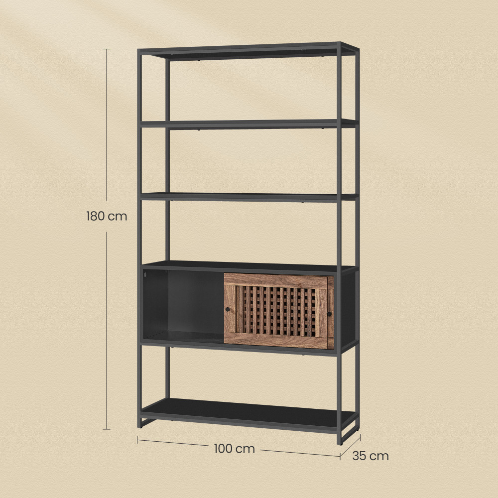 Produktbild för Bookshelf Black 100x35x180cm