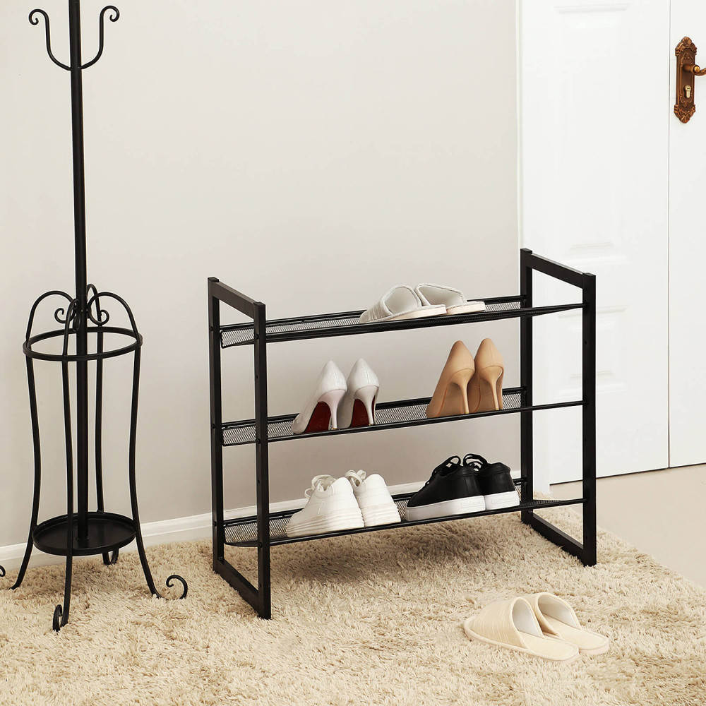 Produktbild för Shoe Rack Black 74x31x62cm