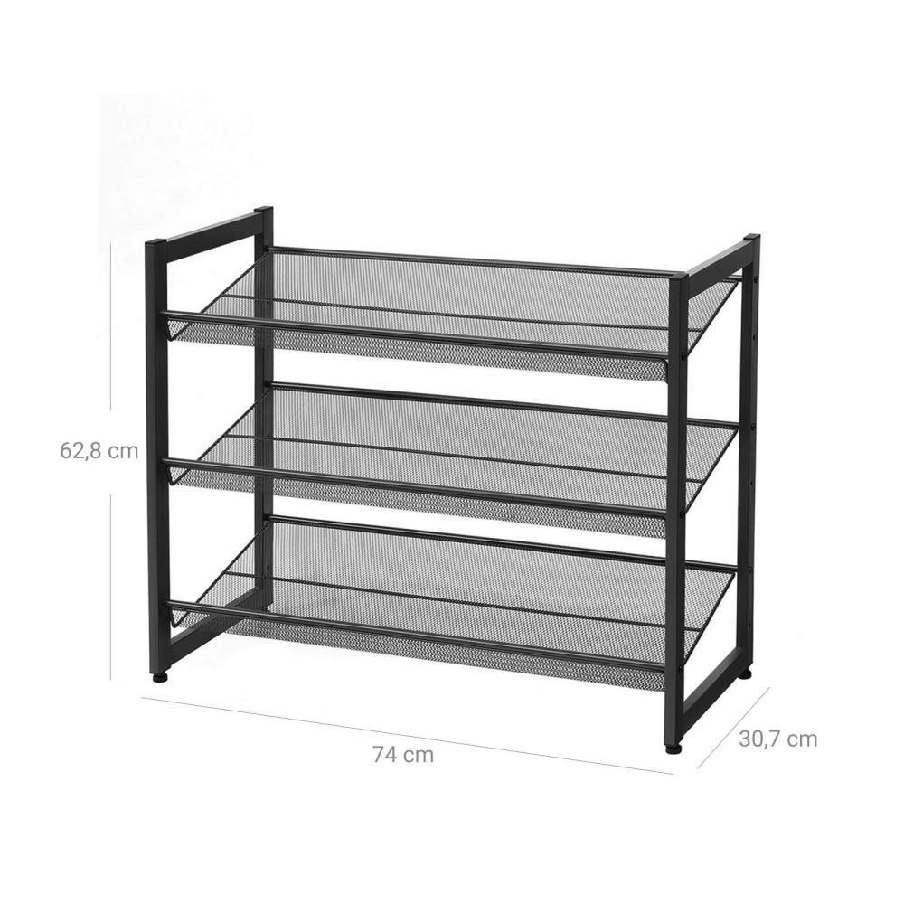 Produktbild för Shoe Rack Black 74x31x62cm