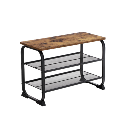 VASAGLE Shoe Bench X: Antique, Black 66x45x30cm
