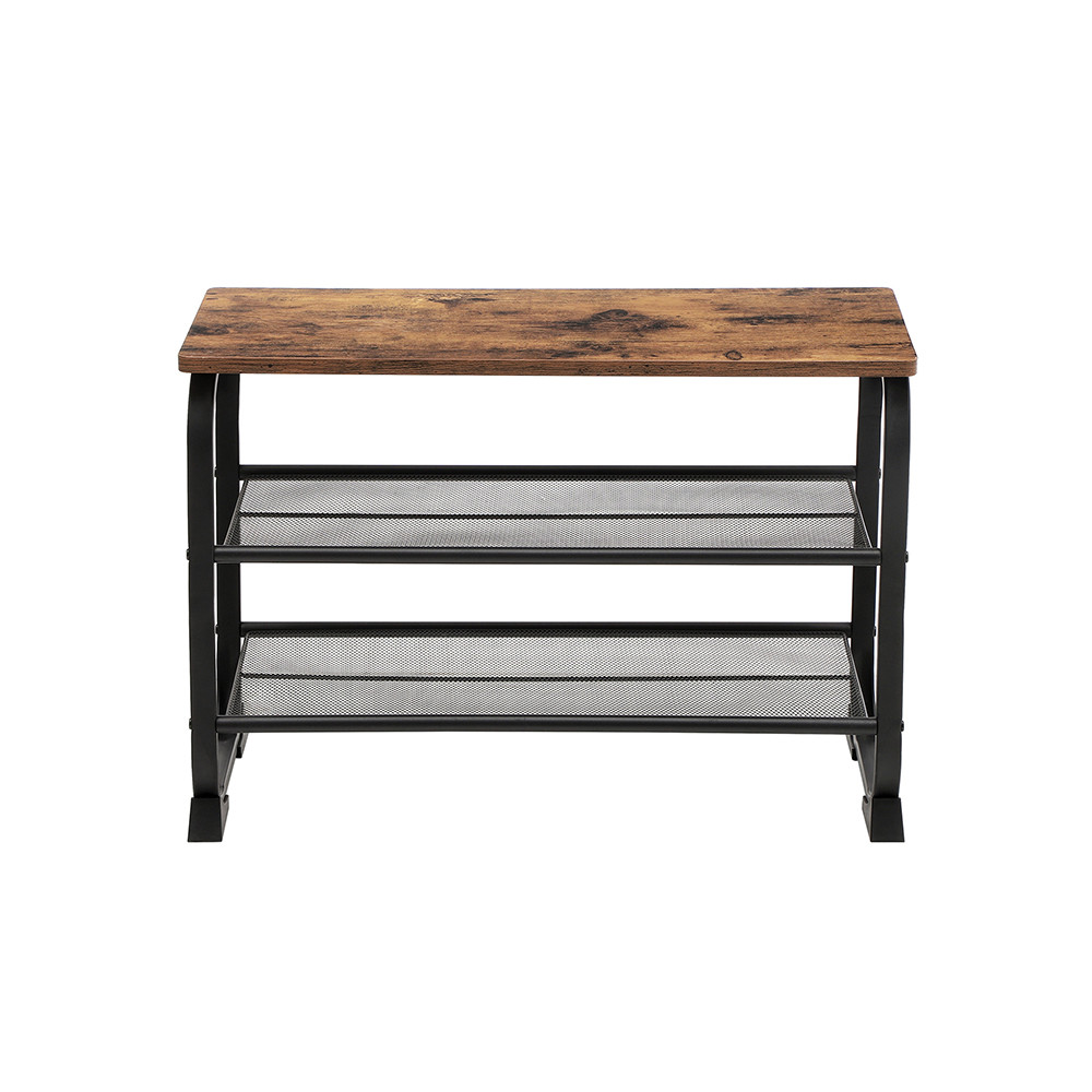 Produktbild för Shoe Bench X: Antique, Black 66x45x30cm