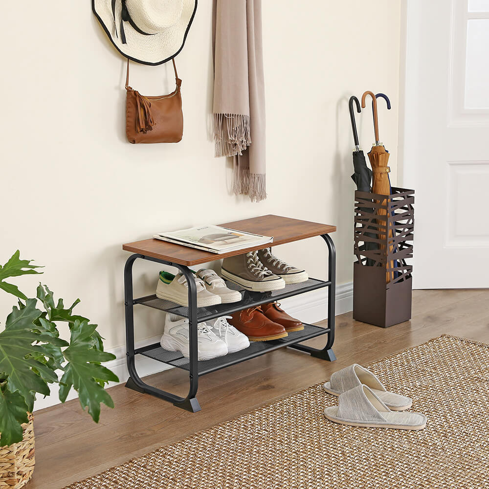 Produktbild för Shoe Bench X: Antique, Black 66x45x30cm