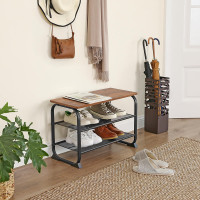 Produktbild för Shoe Bench X: Antique, Black 66x45x30cm
