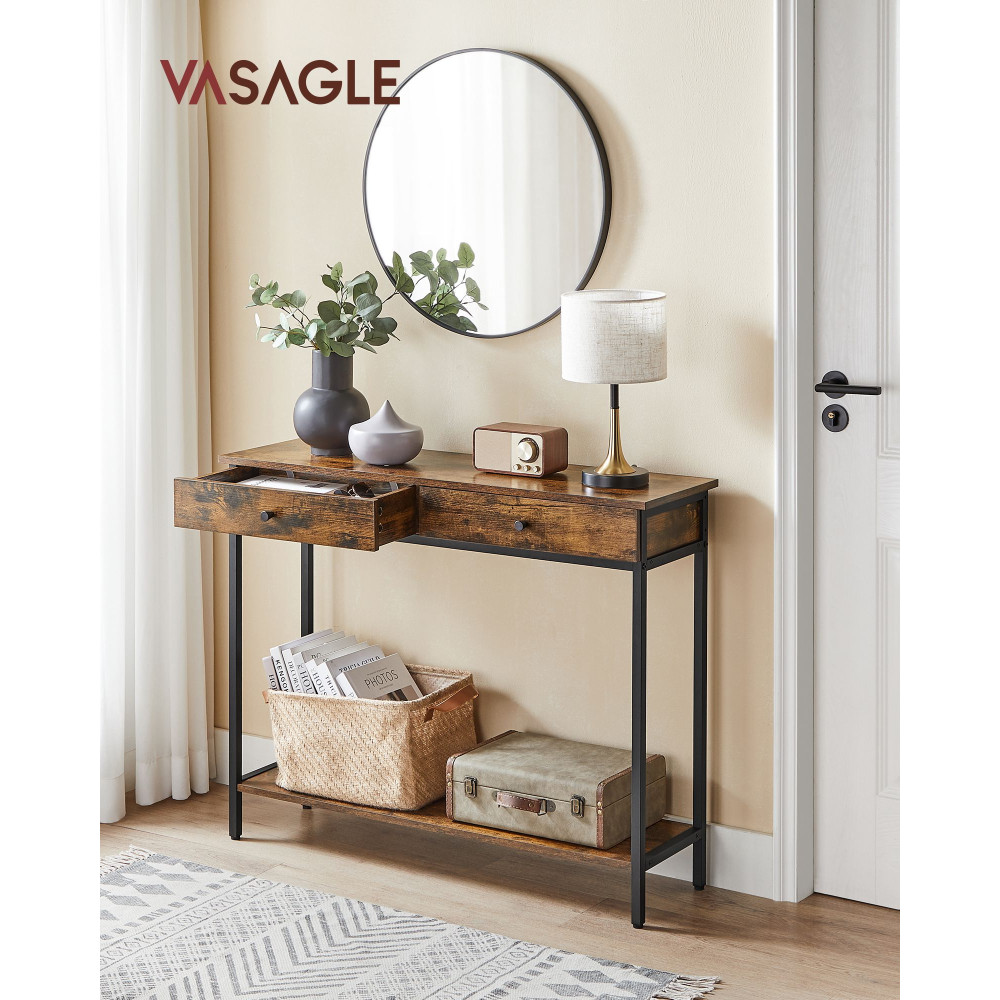 Produktbild för Console Table Vintage Brownblack 100x30x80cm