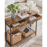 Produktbild för Console Table Vintage Brownblack 100x30x80cm
