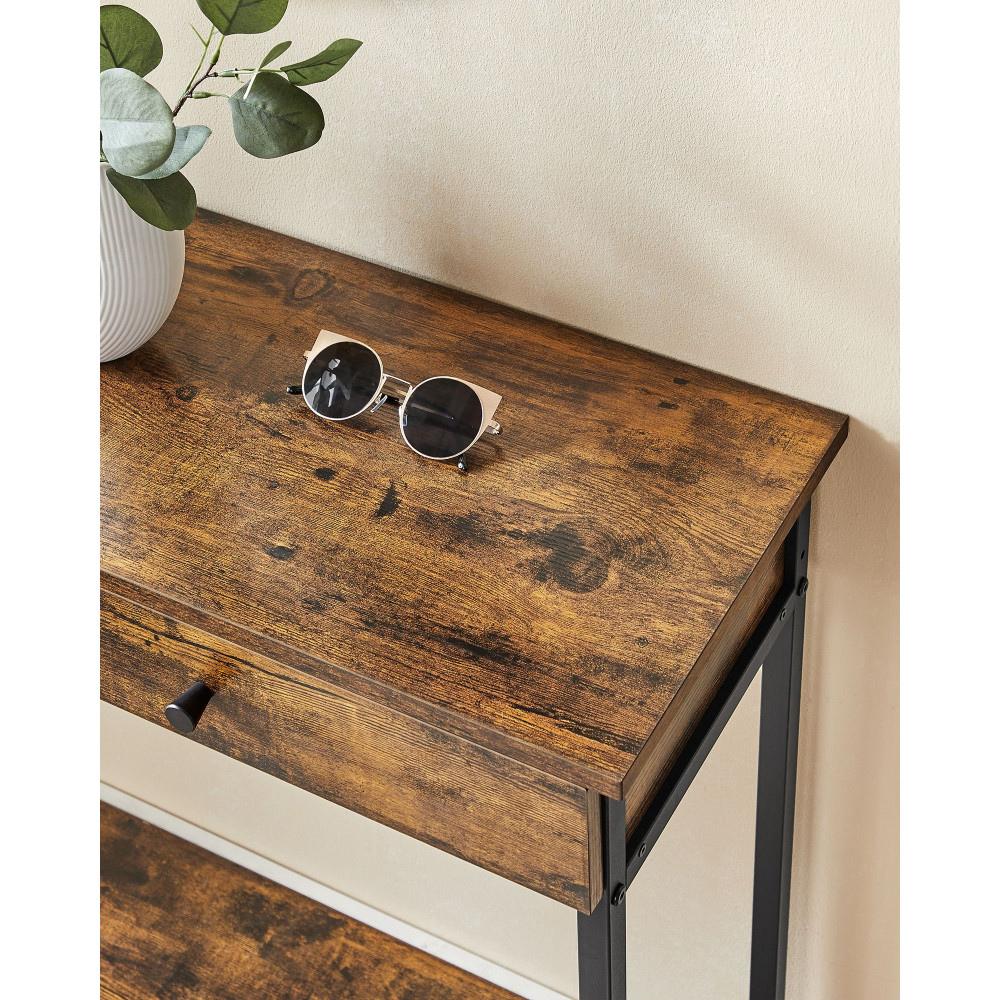 Produktbild för Console Table Vintage Brownblack 100x30x80cm