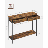 Produktbild för Console Table Vintage Brownblack 100x30x80cm