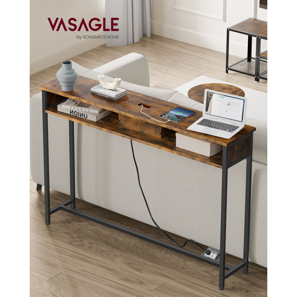 Produktbild för Console Table Yellowish Brown 120x25x81cm