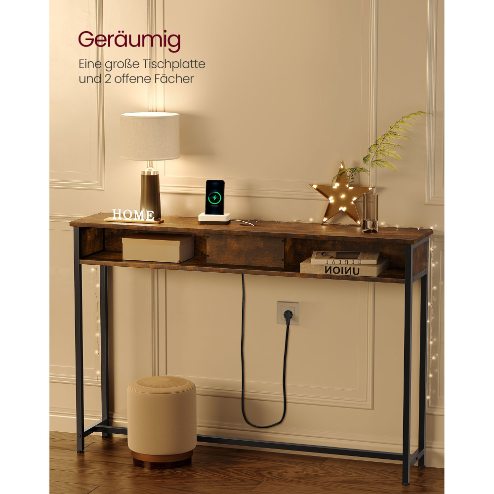 Produktbild för Console Table Yellowish Brown 120x25x81cm