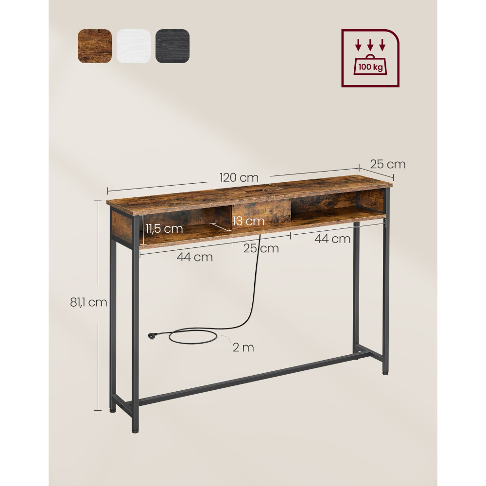Produktbild för Console Table Yellowish Brown 120x25x81cm