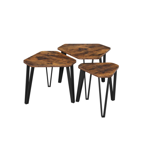 VASAGLE End Table X: Antique, Black 59x59x45cm
