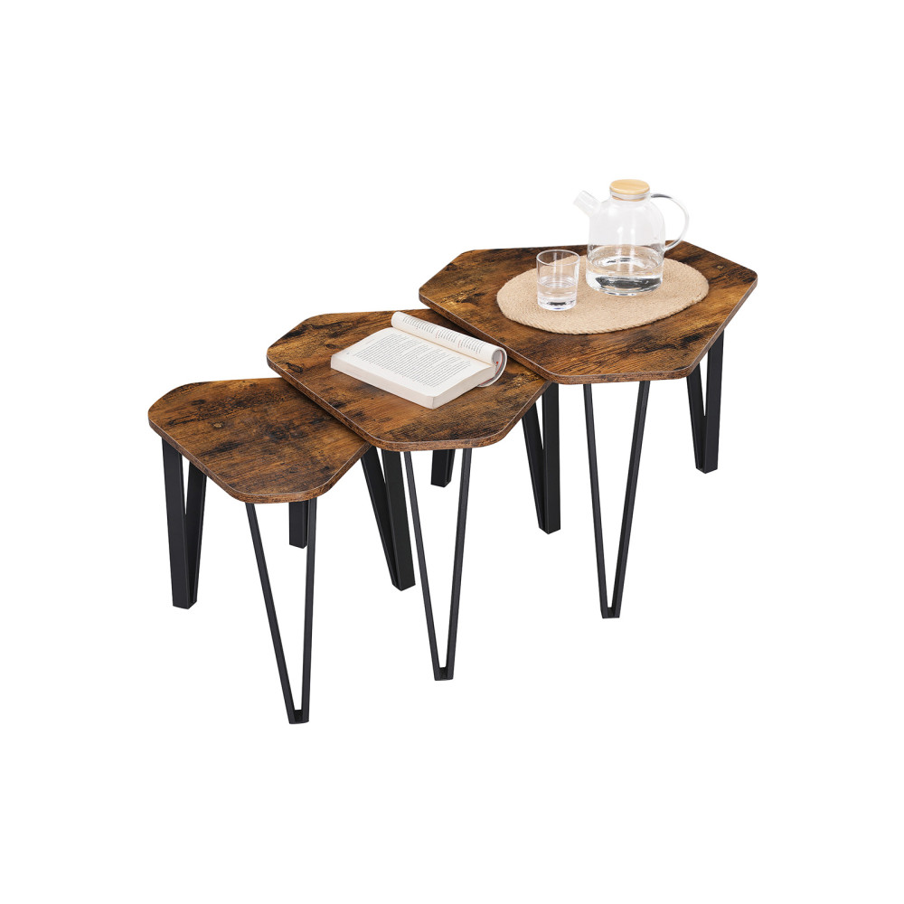 Produktbild för End Table X: Antique, Black 59x59x45cm