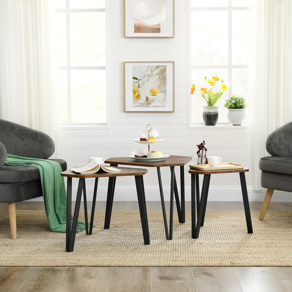Produktbild för End Table X: Antique, Black 59x59x45cm
