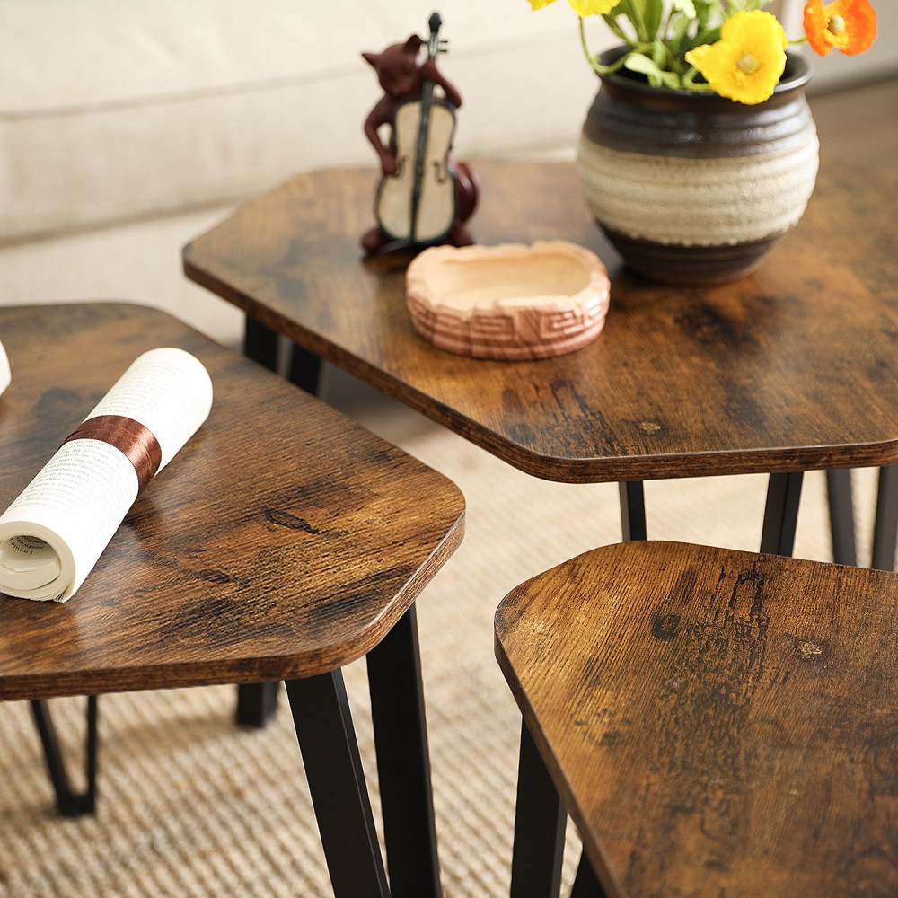 Produktbild för End Table X: Antique, Black 59x59x45cm