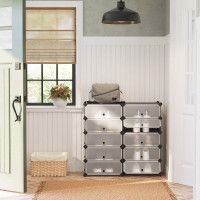 Produktbild för Plastic Cube Storage Grey 43x31x173cm