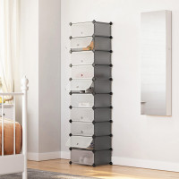 Produktbild för Plastic Cube Storage Grey 43x31x173cm