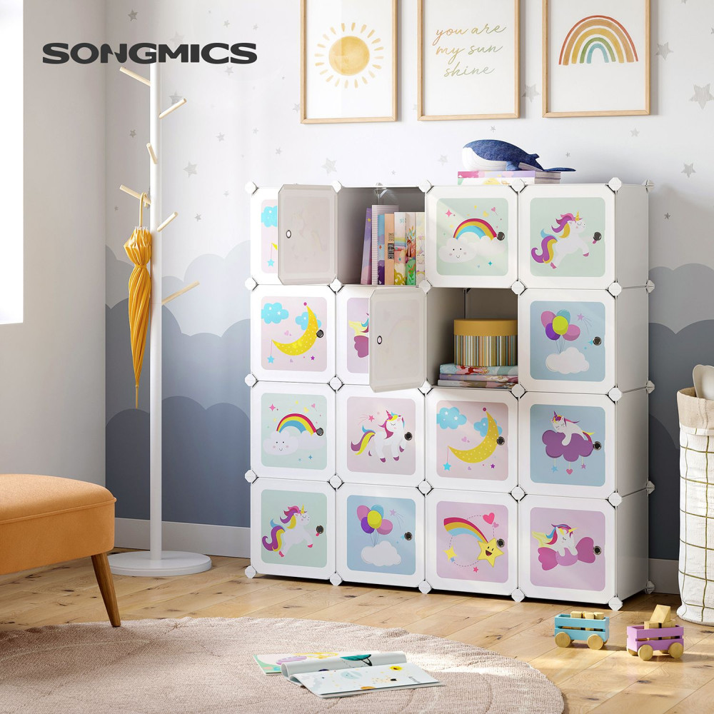 Produktbild för Plastic Cube Storage White 123x31x123cm
