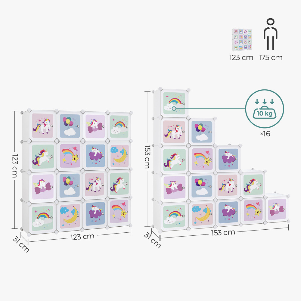 Produktbild för Plastic Cube Storage White 123x31x123cm