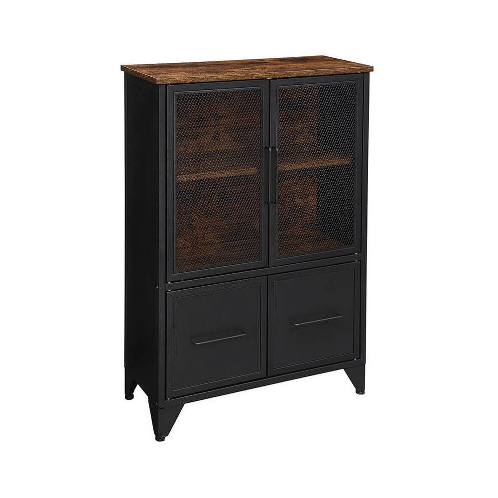 Produktbild för Storage Cabinet Rustic Brown, Black 70x33x100cm