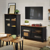 Produktbild för Storage Cabinet Rustic Brown, Black 70x33x100cm