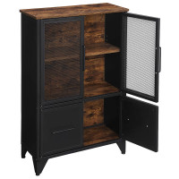 Produktbild för Storage Cabinet Rustic Brown, Black 70x33x100cm
