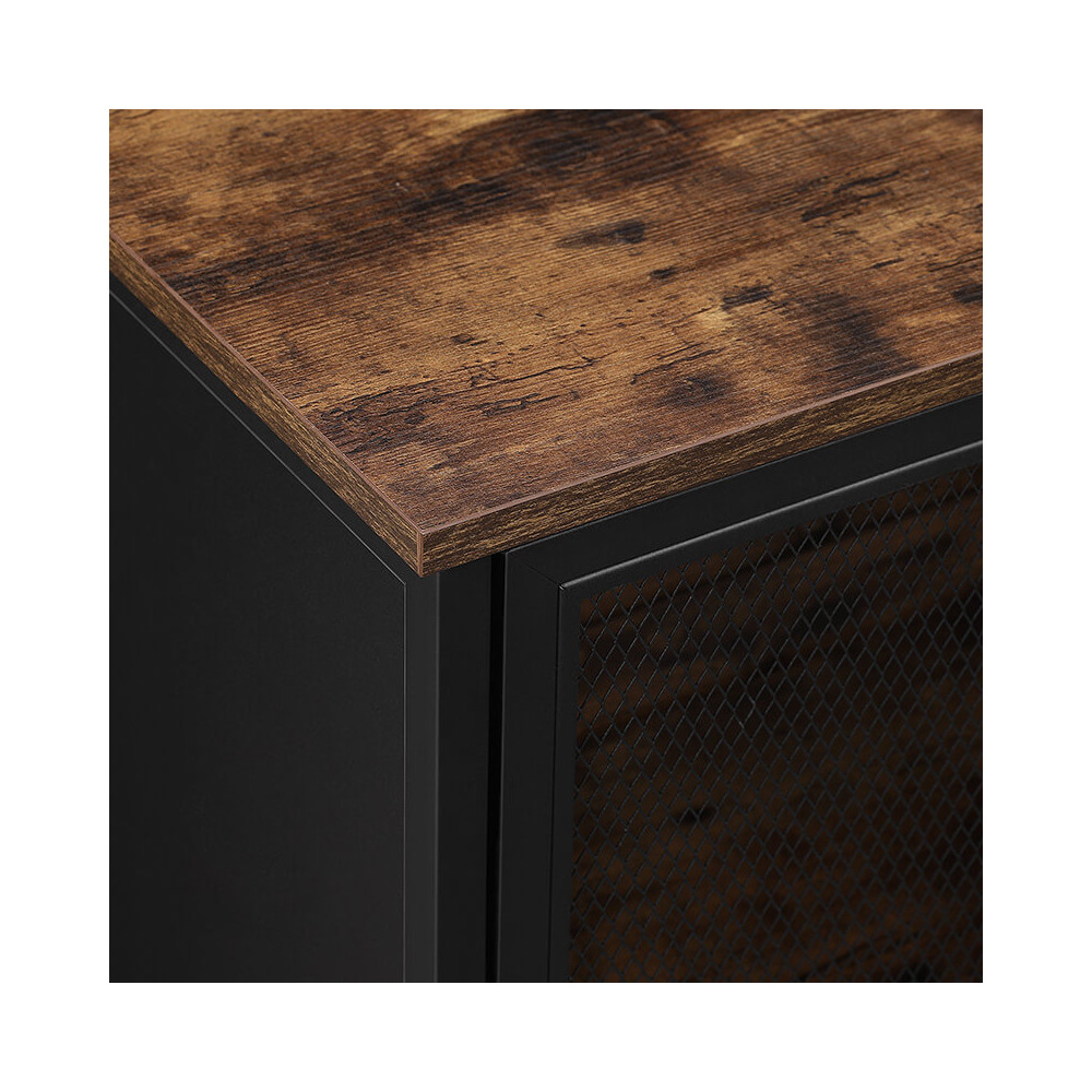 Produktbild för Storage Cabinet Rustic Brown, Black 70x33x100cm