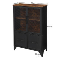 Produktbild för Storage Cabinet Rustic Brown, Black 70x33x100cm