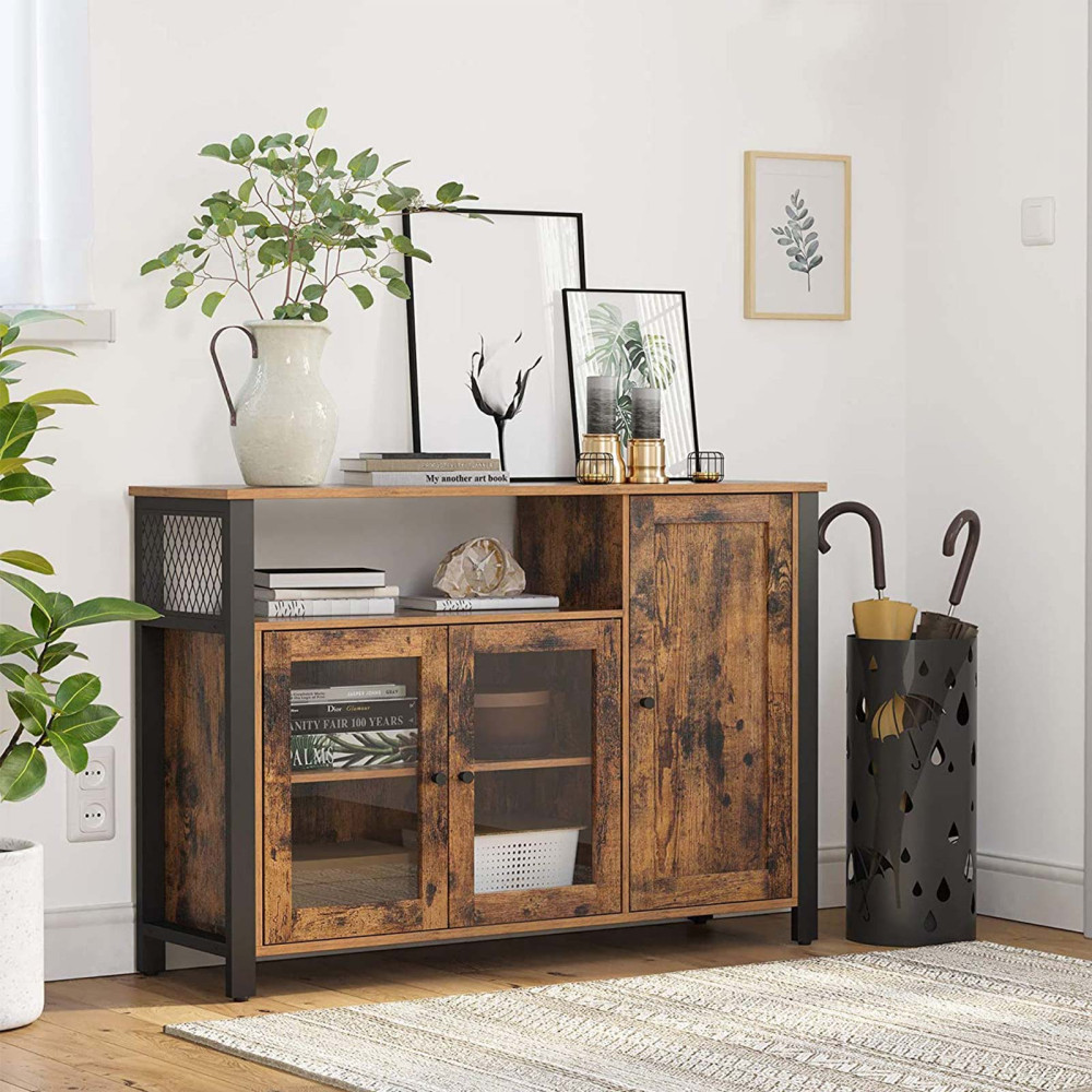 Produktbild för Storage Cabinets Black, Retro Color 110x33x75cm