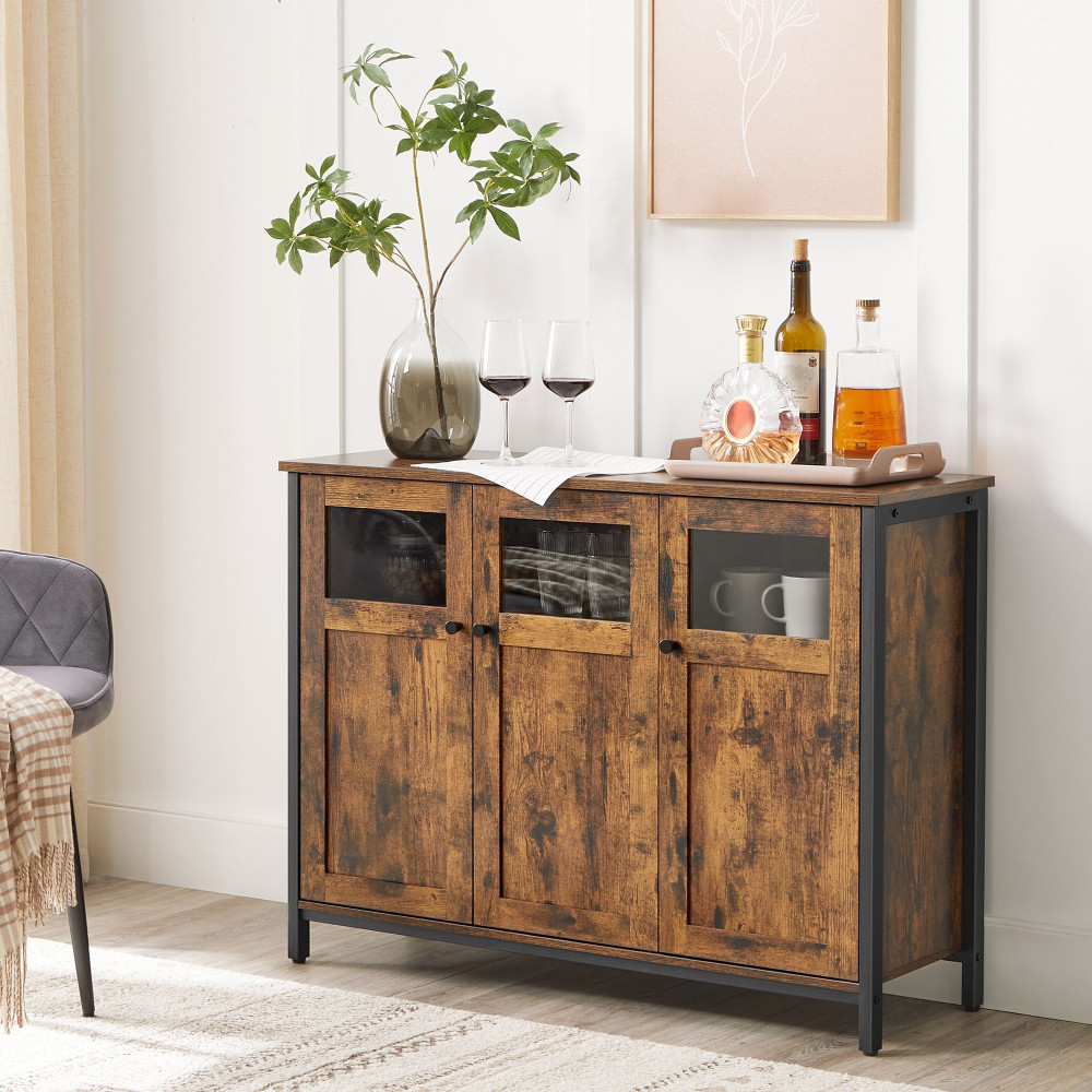 Produktbild för Storage Cabinets Black, Retro Color 100x35x75cm