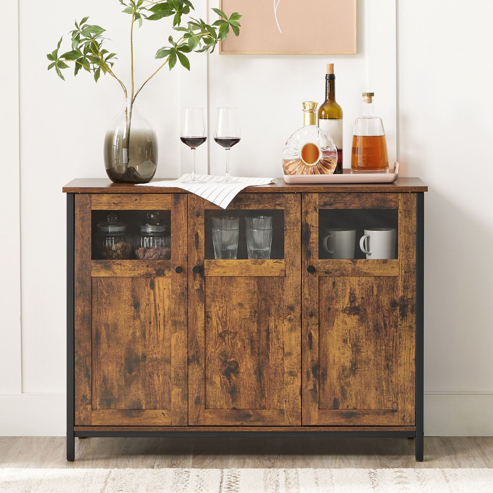 Produktbild för Storage Cabinets Black, Retro Color 100x35x75cm