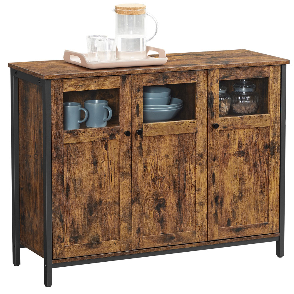 Produktbild för Storage Cabinets Black, Retro Color 100x35x75cm