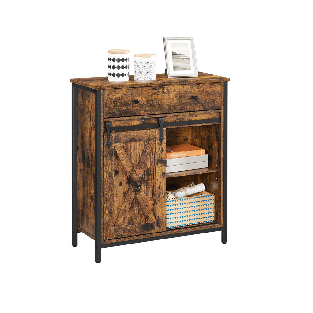 Produktbild för Storage Cabinet Black, Retro Color 70x30x80cm