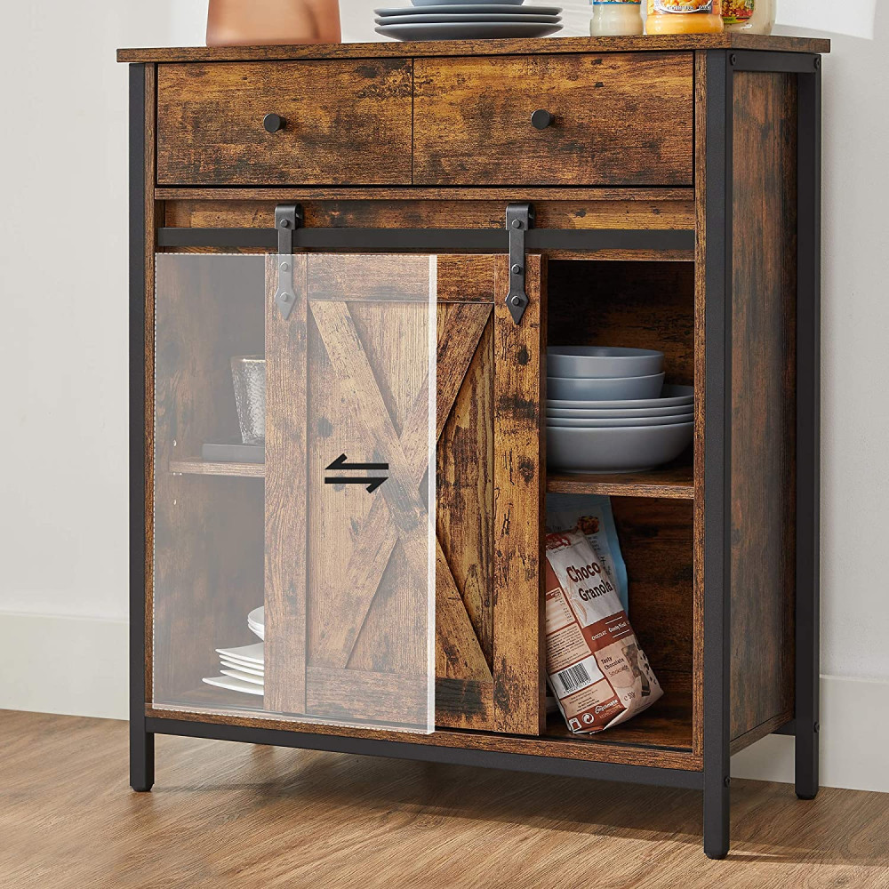Produktbild för Storage Cabinet Black, Retro Color 70x30x80cm