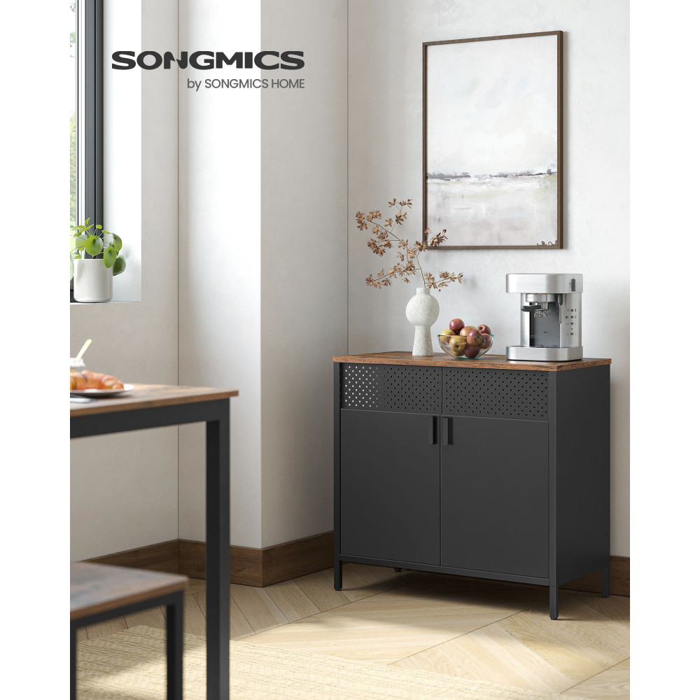 Produktbild för Storage Cabinet Black, Retro Color 80x40x76cm