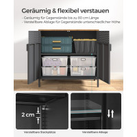 Produktbild för Storage Cabinet Black, Retro Color 80x40x76cm