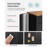 Produktbild för Storage Cabinet Black, Retro Color 80x40x76cm