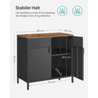 Produktbild för Storage Cabinet Black, Retro Color 80x40x76cm