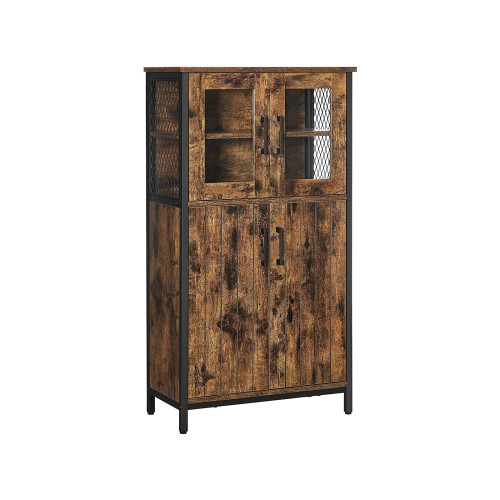 VASAGLE Storage Cabinets Black, Retro Color 60x30x108cm