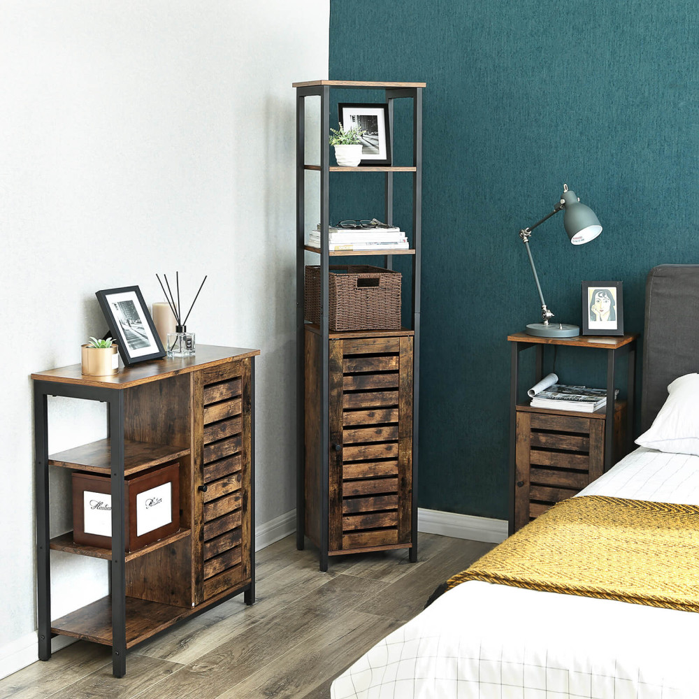 Produktbild för Storage Cabinet X: Antique, Black 37x30x164cm