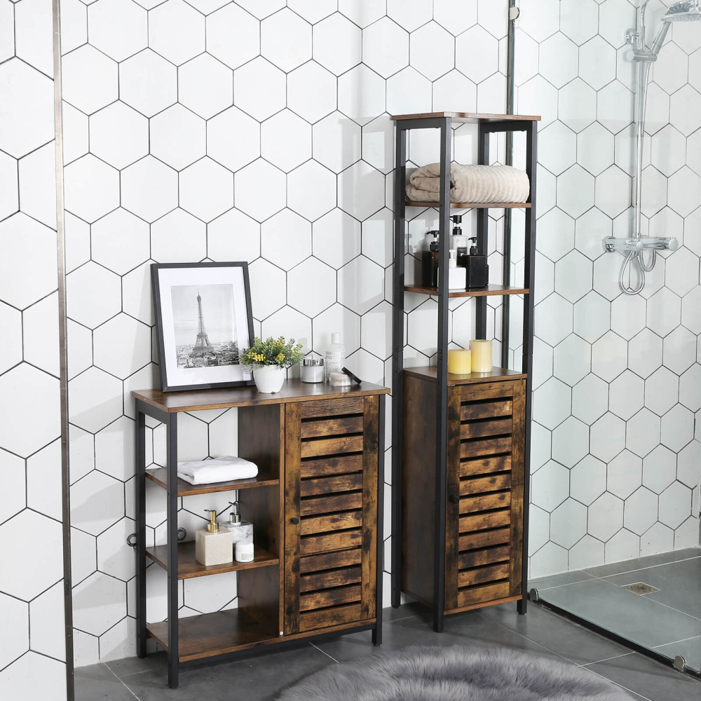 Produktbild för Storage Cabinet X: Antique, Black 37x30x164cm
