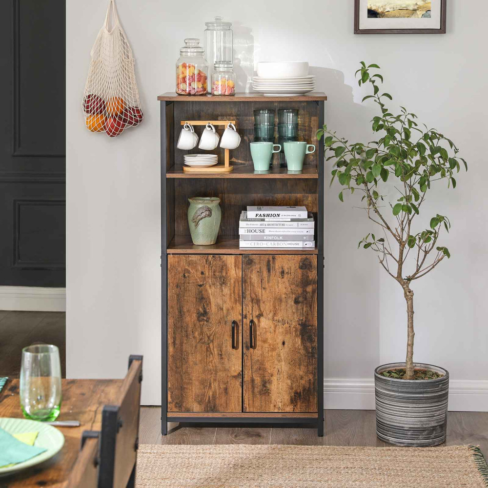 Produktbild för Storage Cabinet X: Antique, Black 60x35x125cm