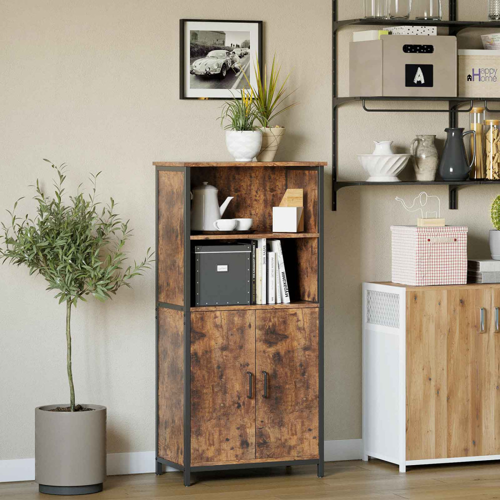 Produktbild för Storage Cabinet X: Antique, Black 60x35x125cm