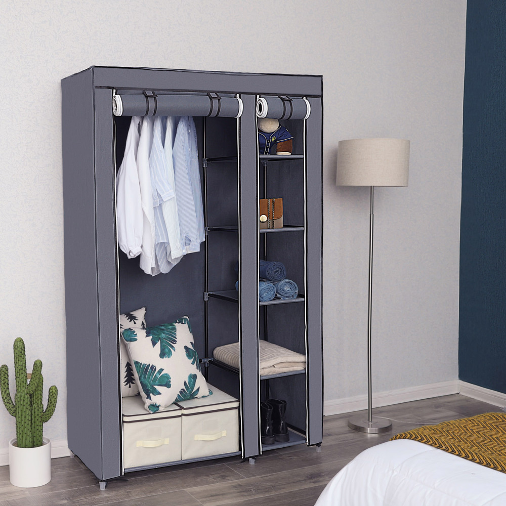 Produktbild för Wardrobe Grey 110x45x175cm