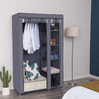 Produktbild för Wardrobe Grey 110x45x175cm