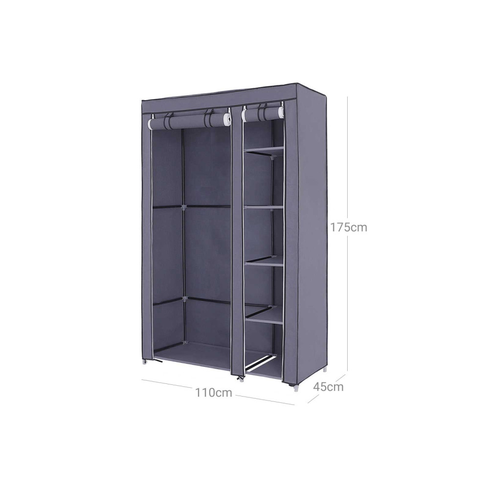 Produktbild för Wardrobe Grey 110x45x175cm