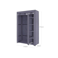 Produktbild för Wardrobe Grey 110x45x175cm