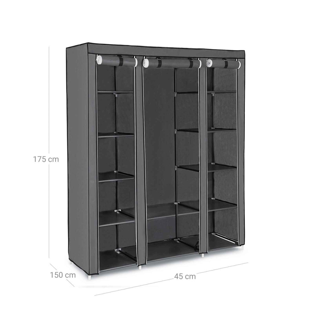 Produktbild för Wardrobe Grey 150x45x175cm