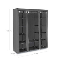Produktbild för Wardrobe Grey 150x45x175cm
