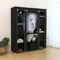 Produktbild för Wardrobe Black 150x45x175cm