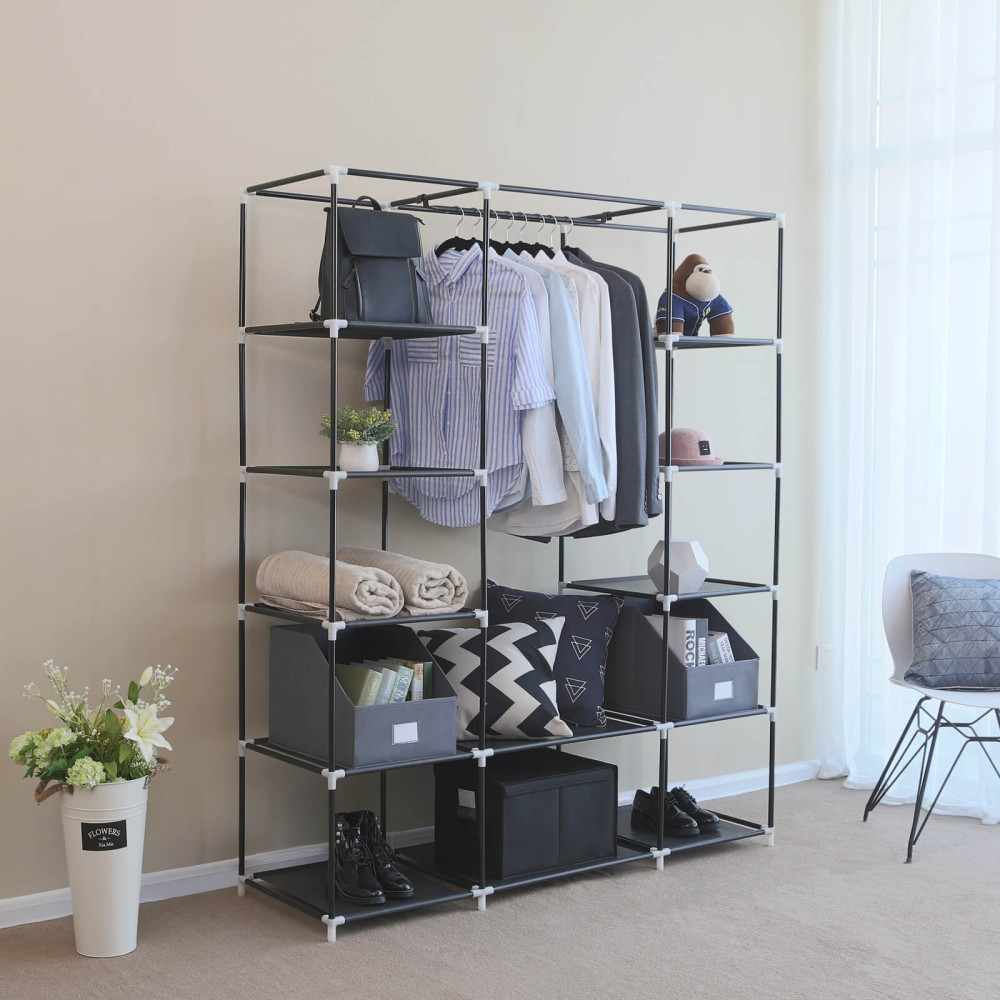 Produktbild för Wardrobe Black 150x45x175cm